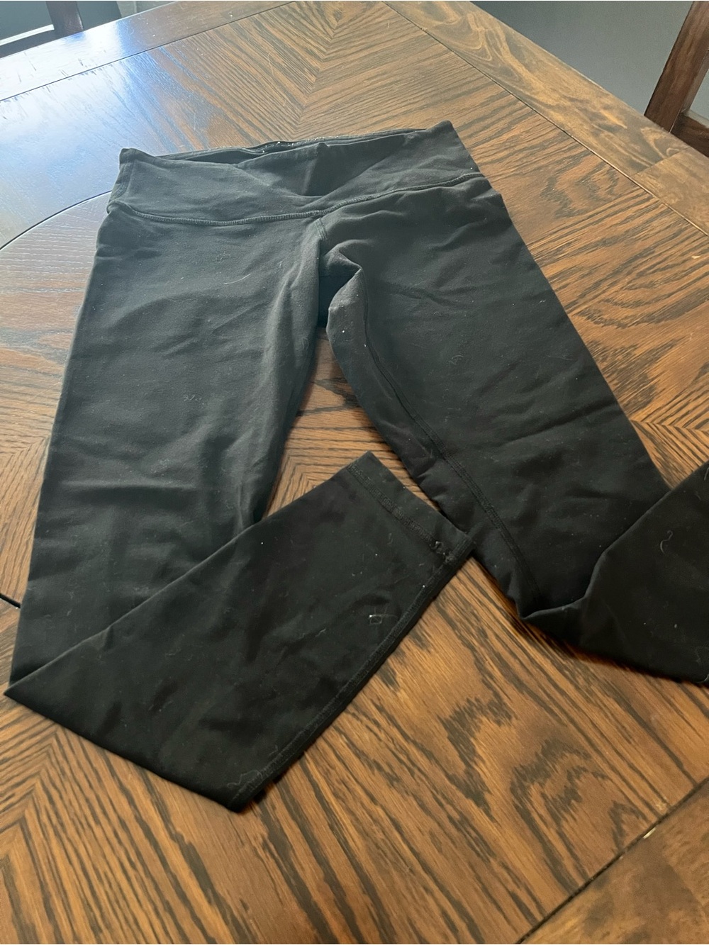 lululemon athletica Ankle Leggings Women's M Black Solid Logo Accent # 530